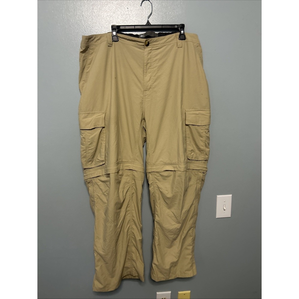 REI Convertible Cargo Pants Mens 3XLx30 Khaki Nylon Hiking Fishing Outdoor